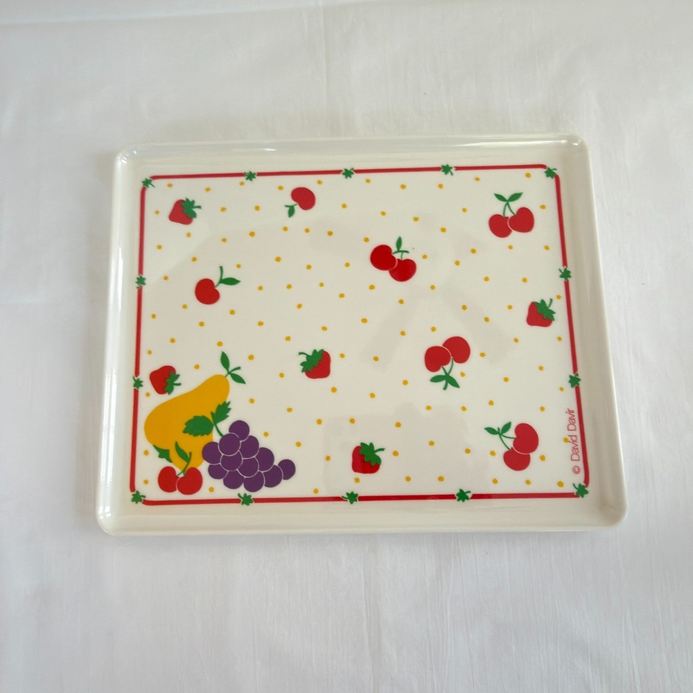 David Davir Mebel Fruit-Themed Tray Italy Melamine? or Plastic 12 In x 9 in